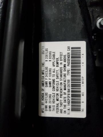 1HGCP2F81BA126769 - 2011 HONDA ACCORD EXL BLACK photo 12