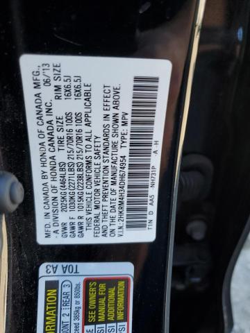 2HKRM4H34DH674954 - 2013 HONDA CR-V LX 黑色 照片 13