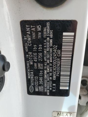 KMHGC4DD9DU245402 - 2013 HYUNDAI GENESIS 3.8L WHITE photo 12