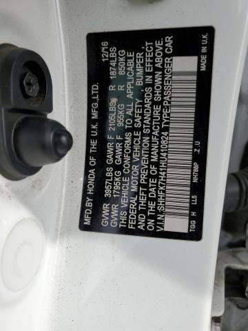 SHHFK7H41HU410824 - 2017 HONDA CIVIC SPORT 白色 照片 12