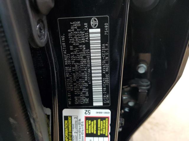 4T1T11AK1RU840225 - 2024 TOYOTA CAMRY SE NIGHT SHADE BLACK photo 12