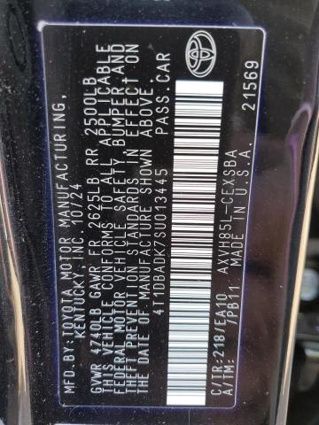 4T1DBADK7SU013445 - 2025 TOYOTA CAMRY XSE Қара фото 12