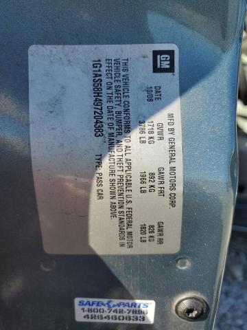 1G1AS58H497204383 - 2009 CHEVROLET COBALT LS 青色 照片 12