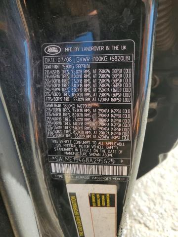 SALME15468A295625 - 2008 LAND ROVER RANGE ROVE HSE BLACK photo 14