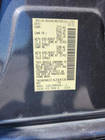 5N1AR1NB2CC626416 - 2012 NISSAN PATHFINDER S Grafit foto 13