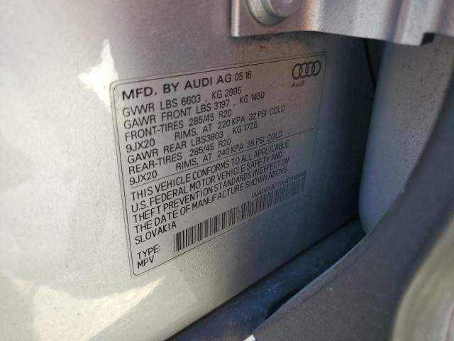 WA1VAAF70HD019949 - 2017 AUDI Q7 PRESTIGE Silber Foto 13