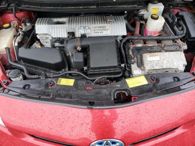 JTDKN3DU0C1549222 - 2012 TOYOTA PRIUS RED photo 11