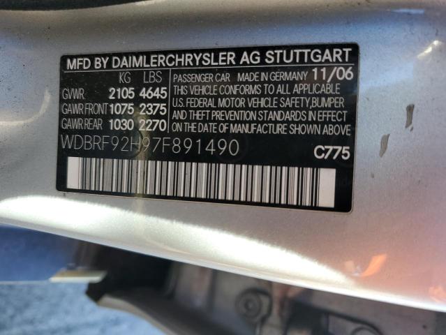 WDBRF92H97F891490 - 2007 MERCEDES-BENZ C 280 4MATIC SILVER photo 13