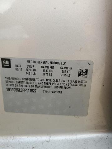 1G11C5SL3FF111527 - 2015 CHEVROLET MALIBU 1LT BEIGE photo 12