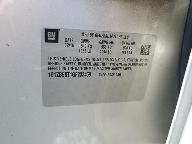 1G1ZB5ST1GF233469 - 2016 CHEVROLET MALIBU LS 银色 照片 13