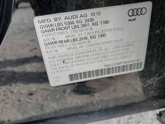 WA1LFAFP1EA045787 - 2014 AUDI Q5 PREMIUM PLUS BLACK photo 13