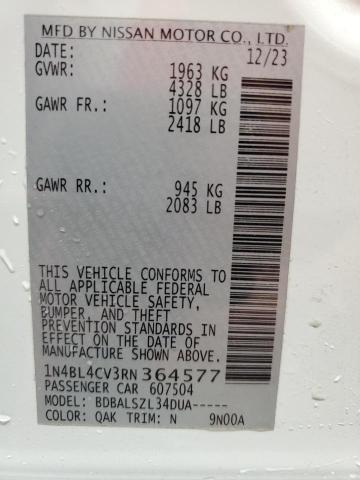 1N4BL4CV3RN364577 - 2024 NISSAN ALTIMA SR 白色 照片 13