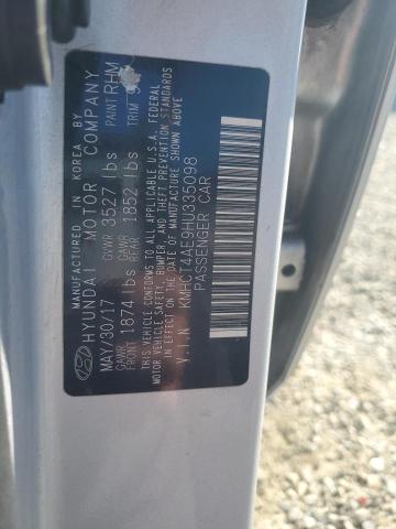 KMHCT4AE9HU335098 - 2017 HYUNDAI ACCENT SE ვერცხლისფერი ფოტო 12