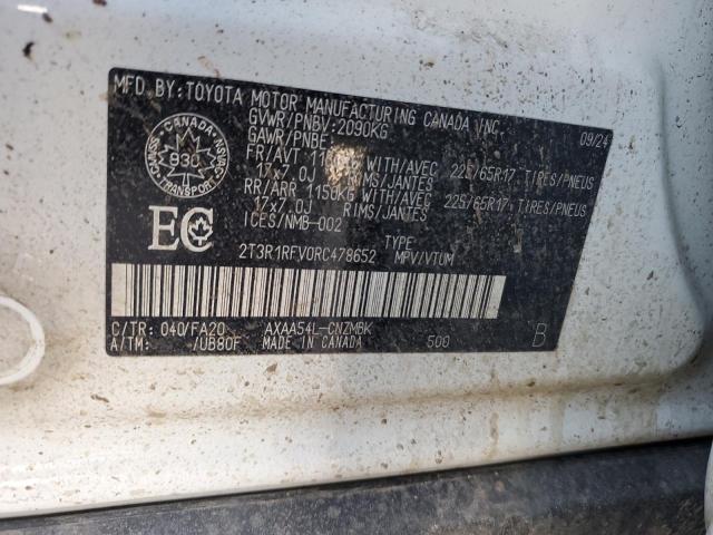 2T3R1RFV0RC478652 - 2024 TOYOTA RAV4 XLE WHITE photo 13