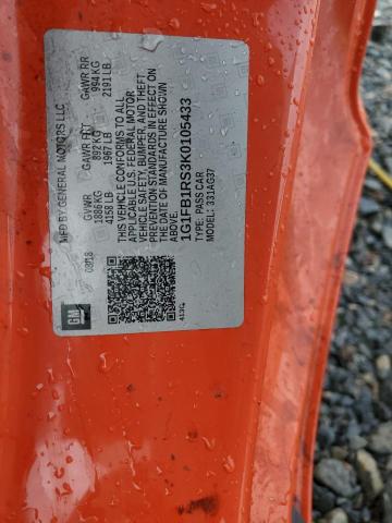 1G1FB1RS3K0105433 - 2019 CHEVROLET CAMARO LS Narıncı foto 12