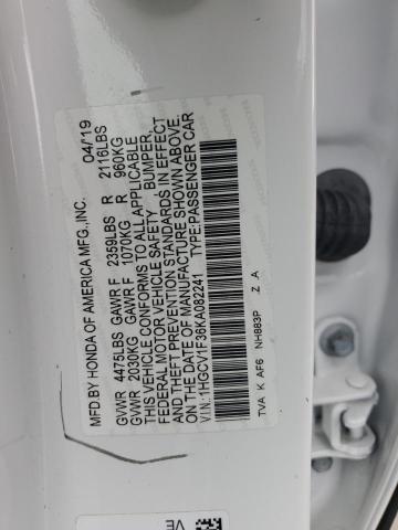 1HGCV1F36KA082241 - 2019 HONDA ACCORD SPORT Blanc photo 13