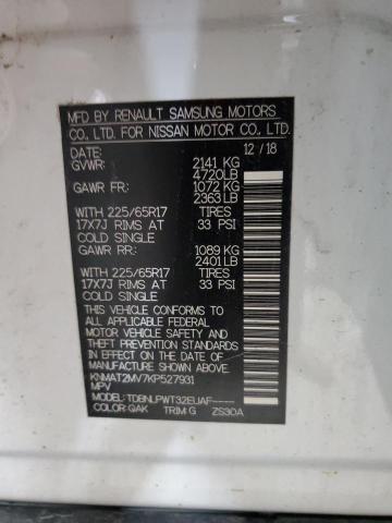 KNMAT2MV7KP527931 - 2019 NISSAN ROGUE S Weiß Foto 14