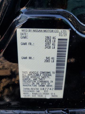 1N4BL4EV7KC187742 - 2019 NISSAN ALTIMA SL BLACK photo 13