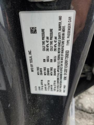 5YJ3E1EA0RF736893 - 2024 TESLA MODEL 3 Сірий фото 12