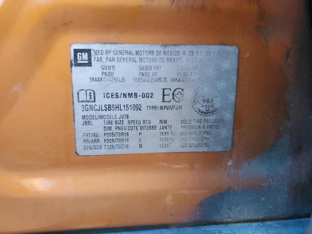 3GNCJLSB5HL151092 - 2017 CHEVROLET TRAX 1LT 橙色 照片 13