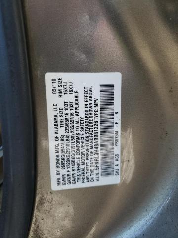 5FNRL3H48AB081226 - 2010 HONDA ODYSSEY EX BEIGE photo 13