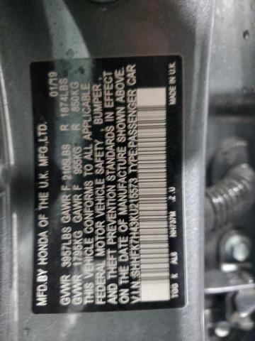 SHHFK7H43KU215573 - 2019 HONDA CIVIC SPORT 石墨色 照片 12