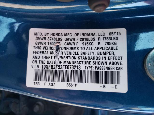 19XFB2F52FE073213 - 2015 HONDA CIVIC LX 蓝色 照片 12