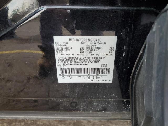 2FMPK4J92MBA36527 - 2021 FORD EDGE SEL 黑色 照片 13