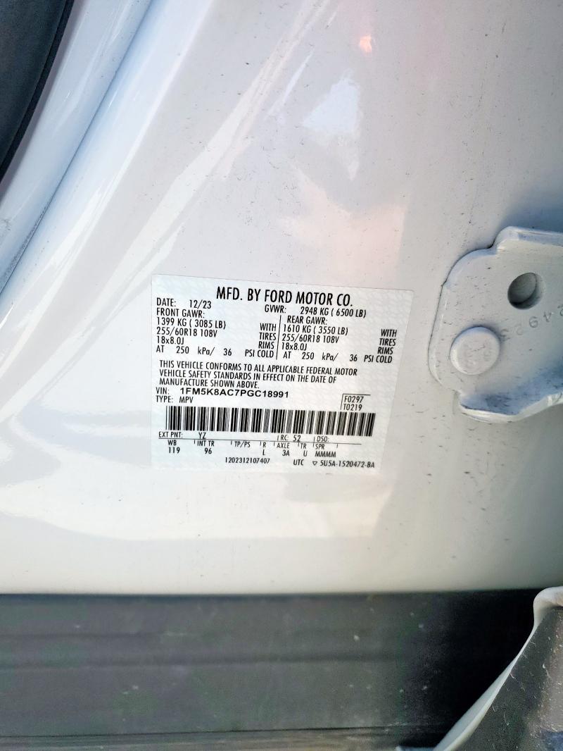 1FM5K8AC7PGC18991 - 2023 FORD EXPLORER POLICE INTERCEPTOR Bicolore photo 14