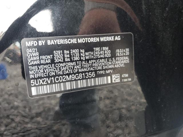 5UX2V1C02M9G81356 - 2021 BMW X4 XDRIVE30I BLACK photo 12