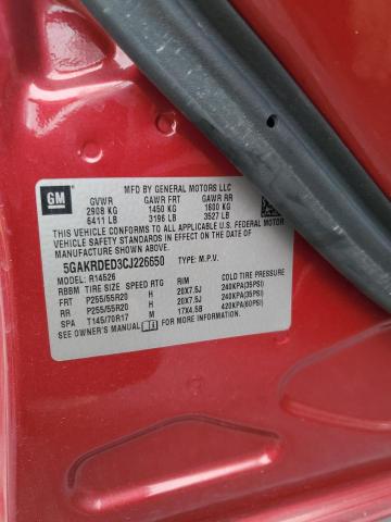 5GAKRDED3CJ226650 - 2012 BUICK ENCLAVE BURGUNDY photo 13