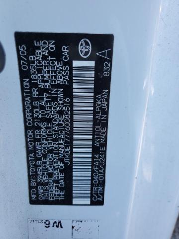 JTKDE177760082516 - 2006 TOYOTA SCION TC 白色 照片 12