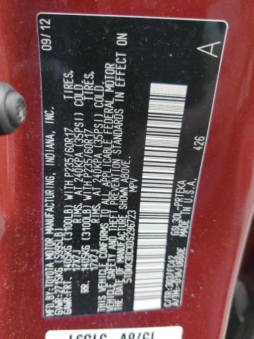 5TDKK3DCXDS296723 - 2013 TOYOTA SIENNA LE 勃艮第红 照片 13