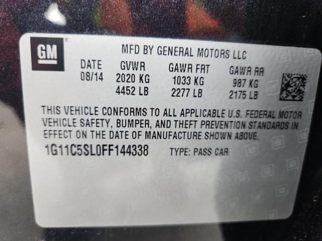 1G11C5SL0FF144338 - 2015 CHEVROLET MALIBU 1LT BLACK photo 13