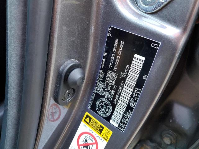 5TDJKRFH1GS262651 - 2016 TOYOTA HIGHLANDER XLE CHARCOAL photo 13