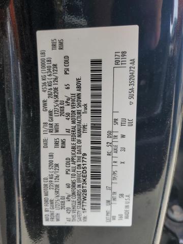 1FT7W2BT3KED51779 - 2019 FORD F250 SUPER DUTY 黑色 照片 12