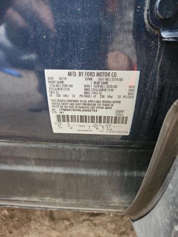 1FMSK7DHXLGA92754 - 2020 FORD EXPLORER XLT 蓝色 照片 14