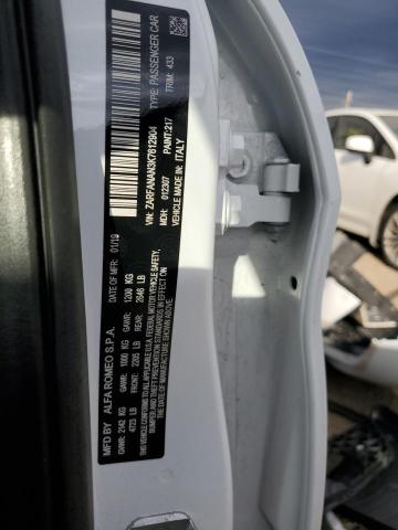 ZARFANAN3K7612904 - 2019 ALFA ROMEO GIULIA Білий фото 13