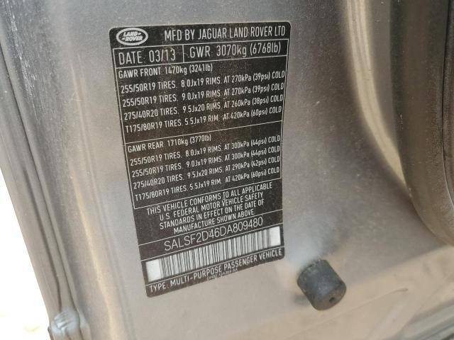 SALSF2D46DA809480 - 2013 LAND RANGE ROVER SPORT HSE GRAY photo 13