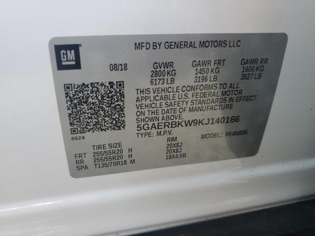5GAERBKW9KJ140166 - 2019 BUICK ENCLAVE ESSENCE WHITE photo 13