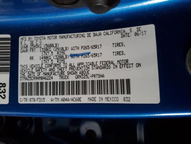 3TMAZ5CN9HM046224 - 2017 TOYOTA TACOMA DOUBLE CAB Көк фото 12
