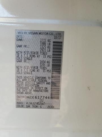 5N1DR2MN2JC617744 - 2018 NISSAN PATHFINDER S თეთრი ფოტო 13