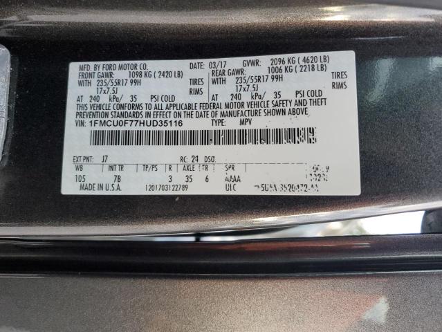 1FMCU0F77HUD35116 - 2017 FORD ESCAPE S CHARCOAL photo 13