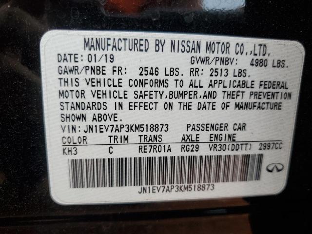 JN1EV7AP3KM518873 - 2019 INFINITI Q50 LUXE BLACK photo 13