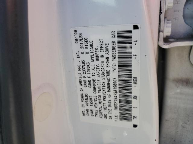 1HGCP26479A198907 - 2009 HONDA ACCORD LXP WHITE photo 13