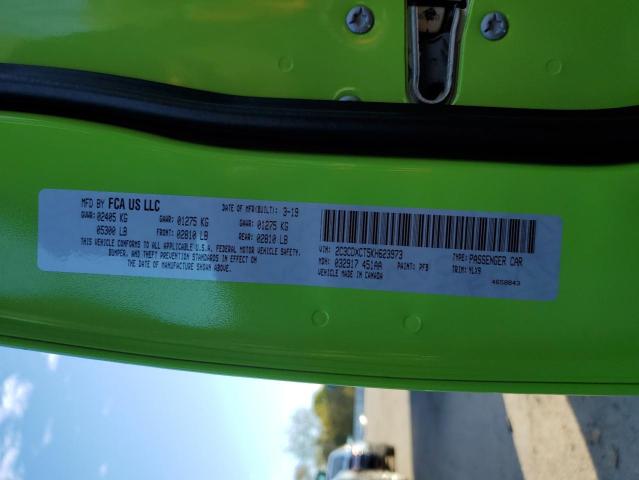 2C3CDXCT5KH623973 - 2019 DODGE CHARGER R/T Կանաչ լուսանկար 13