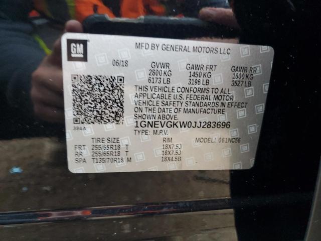 1GNEVGKW0JJ283696 - 2018 CHEVROLET TRAVERSE LT 黑色 照片 13