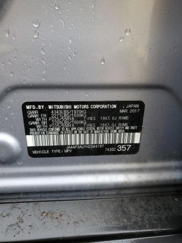 JA4AP3AU1HZ044187 - 2017 MITS OUTLANDER SPORT ES ვერცხლისფერი ფოტო 13