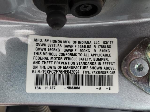 19XFC2F76HE042094 - 2017 HONDA CIVIC EX Gümüş foto 12