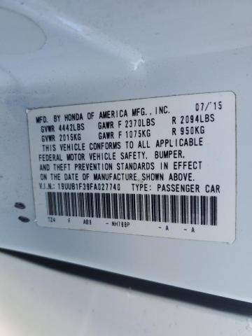 19UUB1F39FA027740 - 2015 ACURA TLX WHITE photo 12